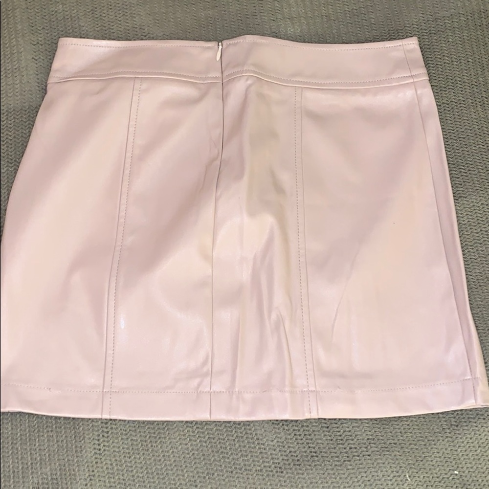 Pink pleather skirt